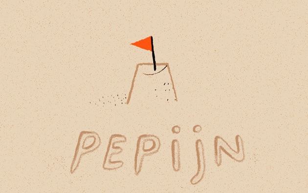 Pepijn in het zand geschreven